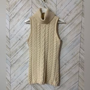 Polo by Ralph Lauren Cream Cable Knit Turtleneck Sweater